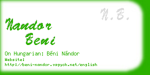 nandor beni business card